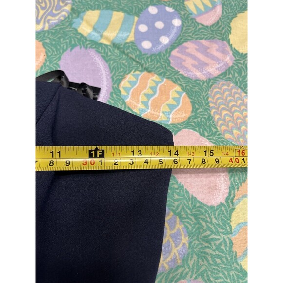 Betsy & Adam Ruffle Cascade Strapless Fit Flare Navy Prom Evening Gown Dress 4 - Picture 7 of 16